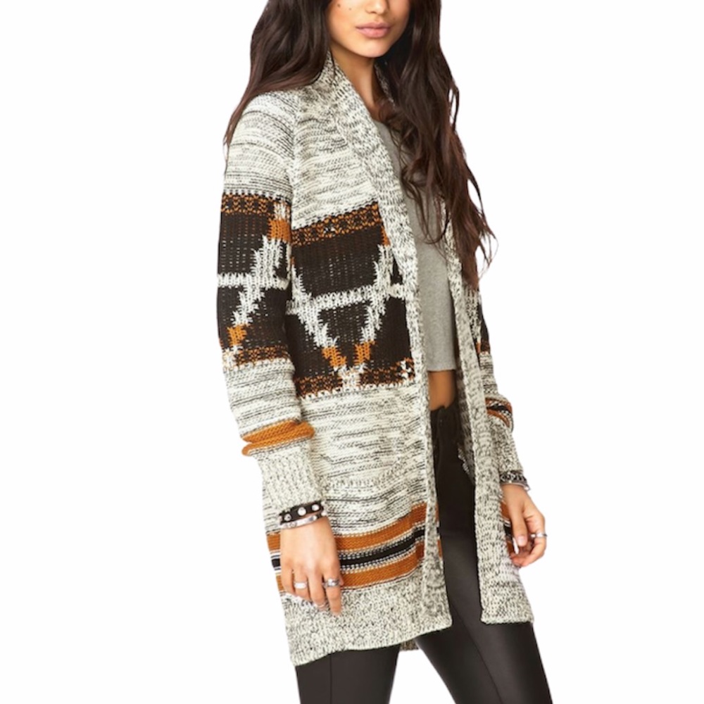 Full Tilt Boho Open Front Cardigan Knit Sweater